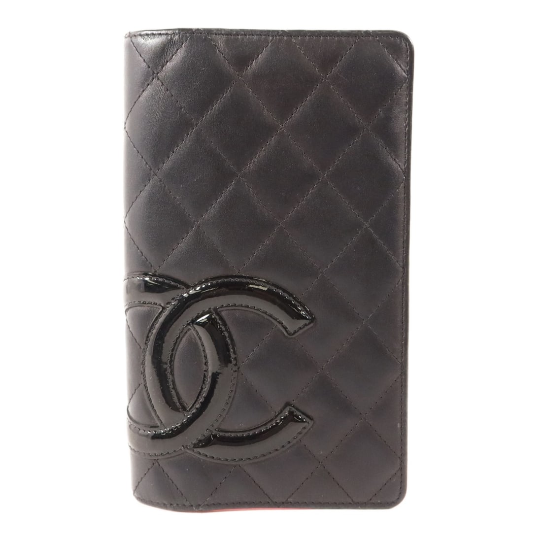 Chanel Combon Bifold Long Wallet Black and Pink Calfskin Silver Hardware (1 of 18)