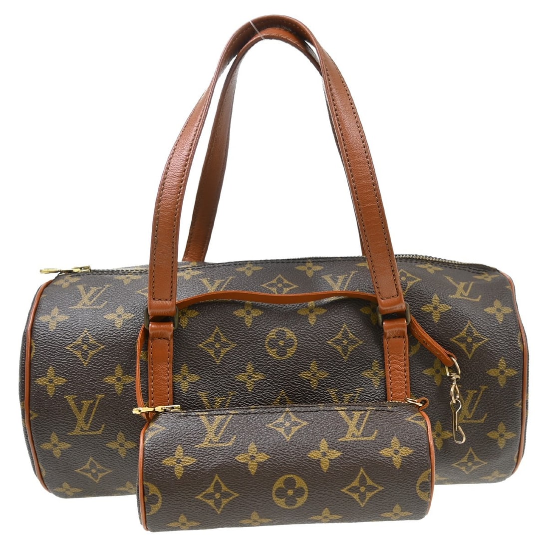 Louis Vuitton Papillon 30 Monogram Canvas Brown Zip Handbag: Louis Vuitton Papillon 30 Monogram Canvas Brown Zip Handbag This is a vintage Louis Vuitton Papillon 30 handbag featuring the iconic monogram canvas exterior and gold-colored hardware. The bag is desi