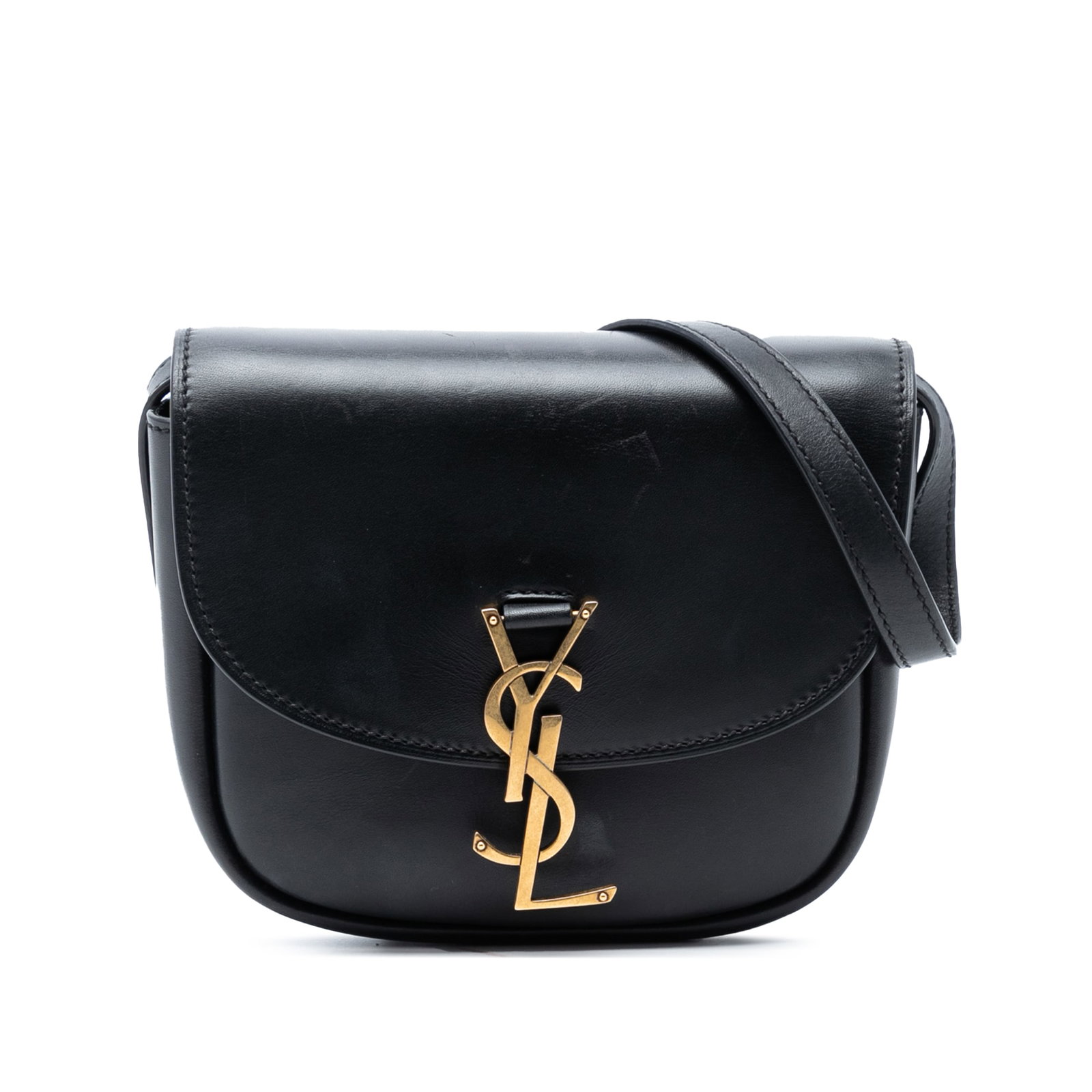Black Leather Kaia Crossbody Bag with YSL Monogram by Saint Laurent (1 of 7)