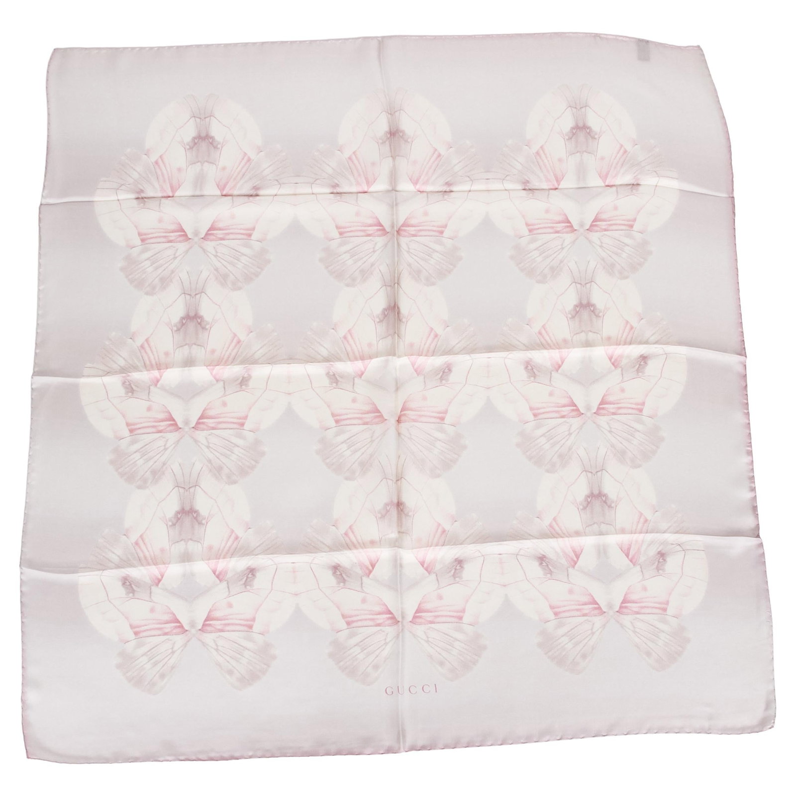 Gucci Pink Butterflies 100% Silk Scarf Made in Italy 35 x 35 (1 of 4)