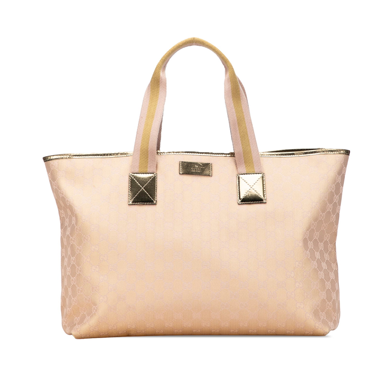 Gucci GG Canvas Web Tote Bag Gold Fabric Italy: Gucci GG Canvas Web Tote Bag Gold Fabric Italy Elevate your style with the Gucci GG Canvas Web Tote, a luxurious accessory that perfectly blends functionality and elegance. This tote bag features a du