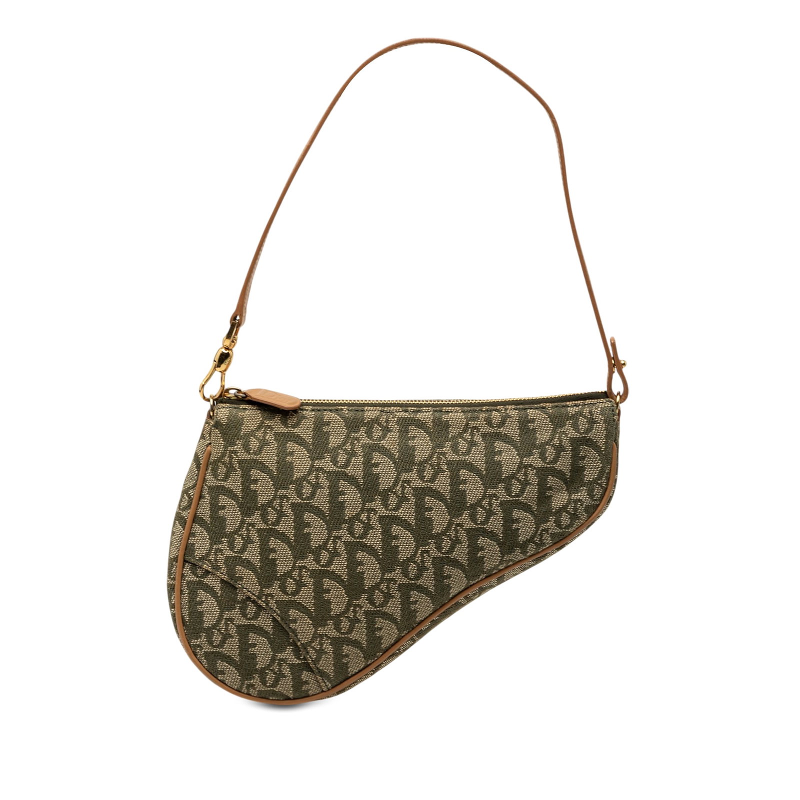 Dior Mini Diorissimo green canvas saddle bag (1 of 7)