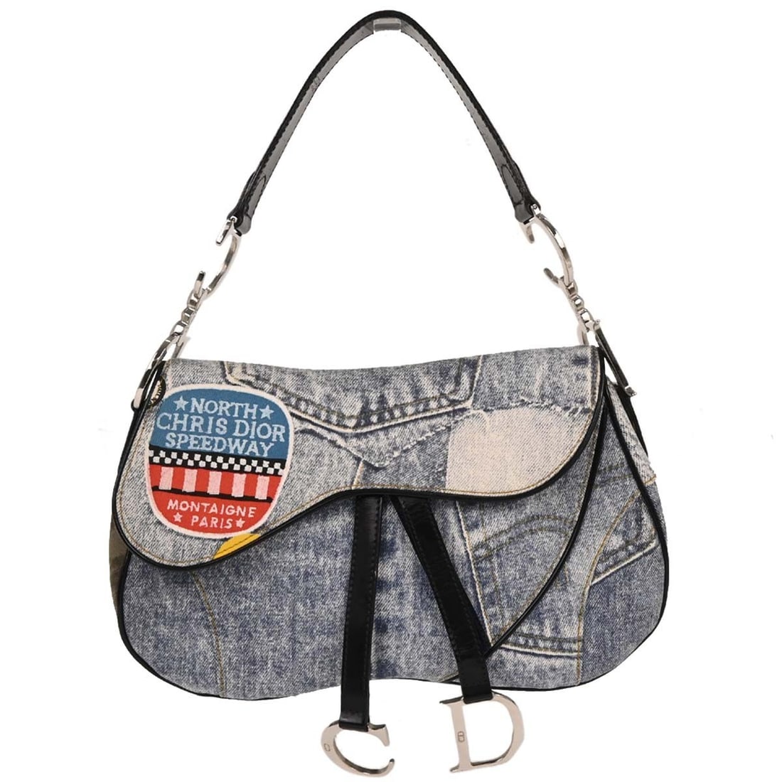 Dior Light Blue Canvas Double Saddle Handbag RU0071 Italy (1 of 10)