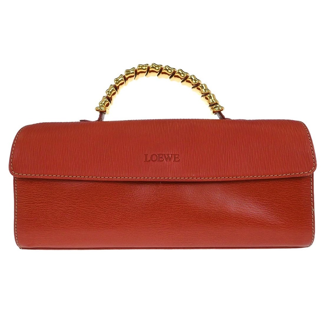 Red Velasquez Leather Top Handle Bag by Loewe Medium Size (1 of 10)