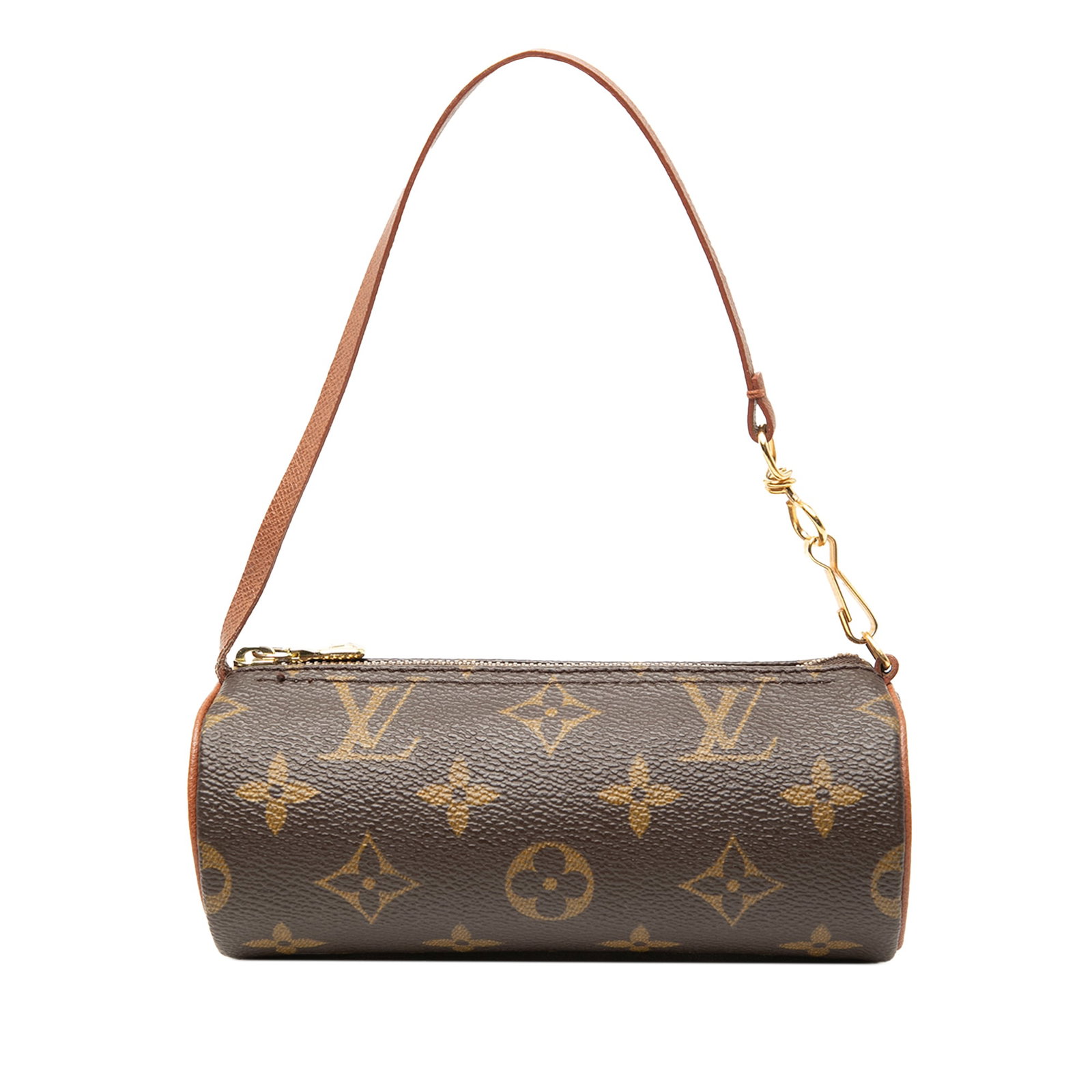 Louis Vuitton Papillon Pochette monogram canvas bag: Louis Vuitton Papillon Pochette monogram canvas bag This Louis Vuitton Monogram Papillon Pochette features the signature monogram canvas body, complemented by a detachable leather strap and a top zip 
