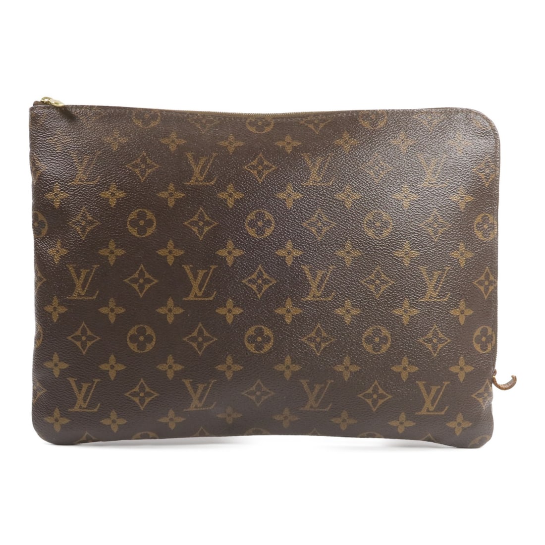 Louis Vuitton Etui Voyage PM Monogram Clutch M44499 GHW Brown: Louis Vuitton Etui Voyage PM Monogram Clutch M44499 GHW Brown This Louis Vuitton Etui Voyage PM clutch bag features the iconic monogram pattern in brown PVC coated canvas. Designed for unisex use, it 