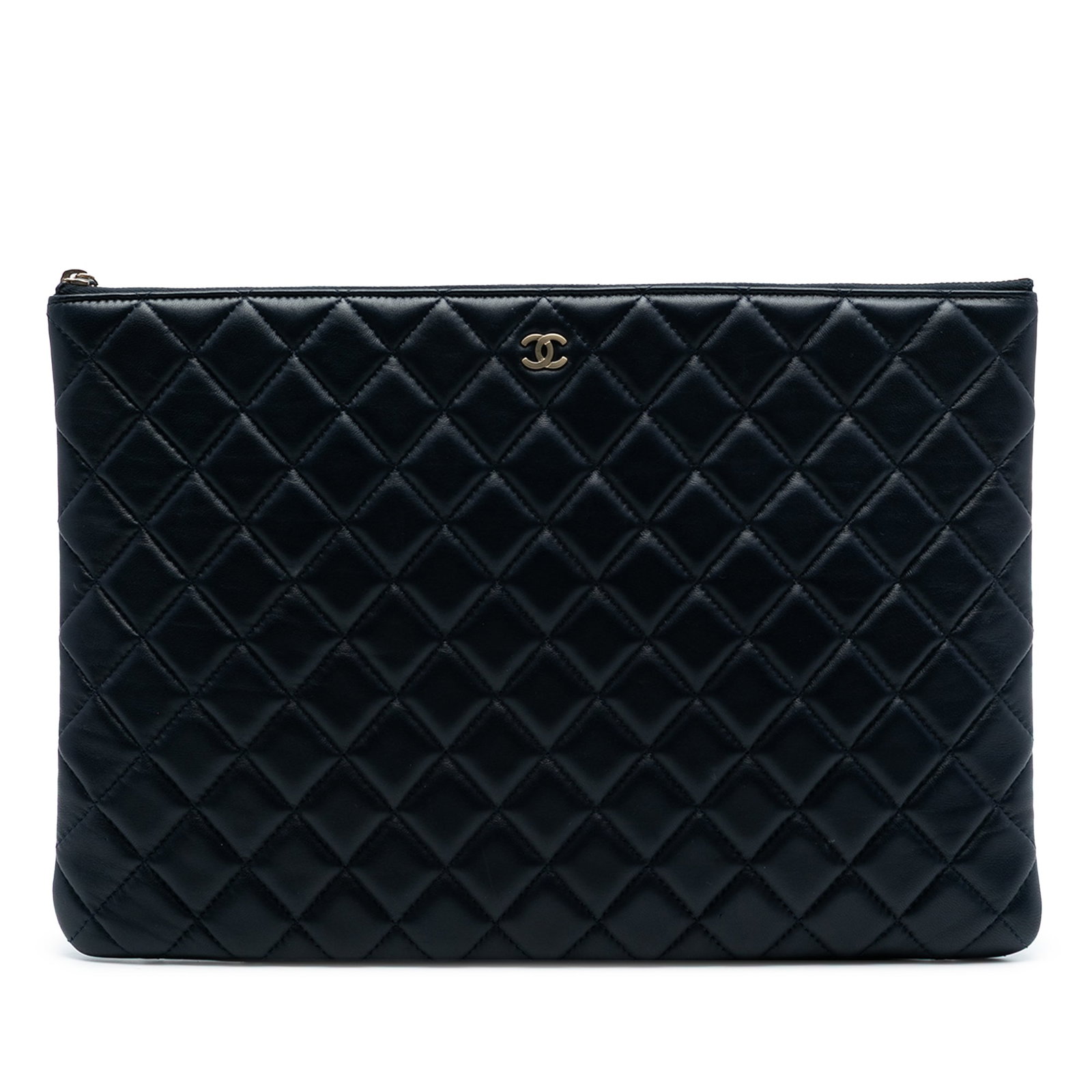 Chanel blue lambskin quilted O Case clutch (1 of 8)