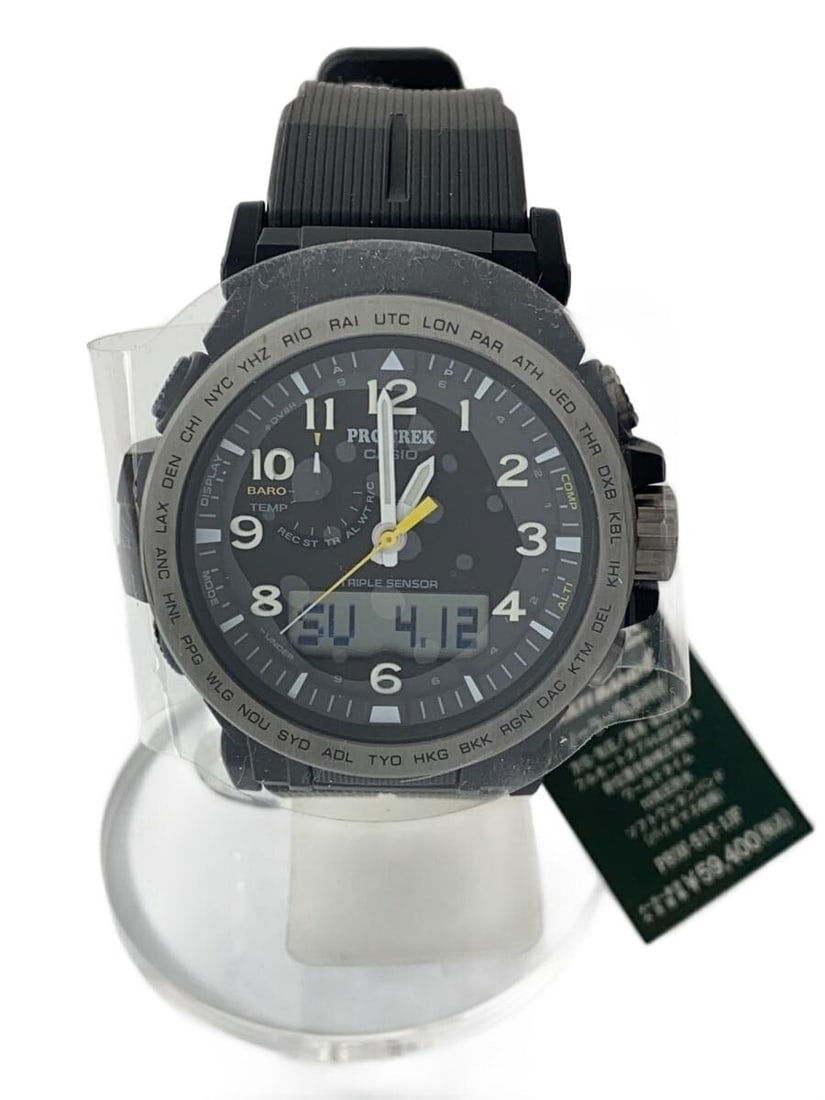 Casio Pro Trek PRW-51Y-1JF Tough Solar Men's Wristwatch: Casio Pro Trek PRW-51Y-1JF Tough Solar Men's Wristwatch This CASIO PROTREK Climber Line Tough Solar PRW-51Y-1JF men's wristwatch features a durable rubber band and a white case. Designed for outdoor e