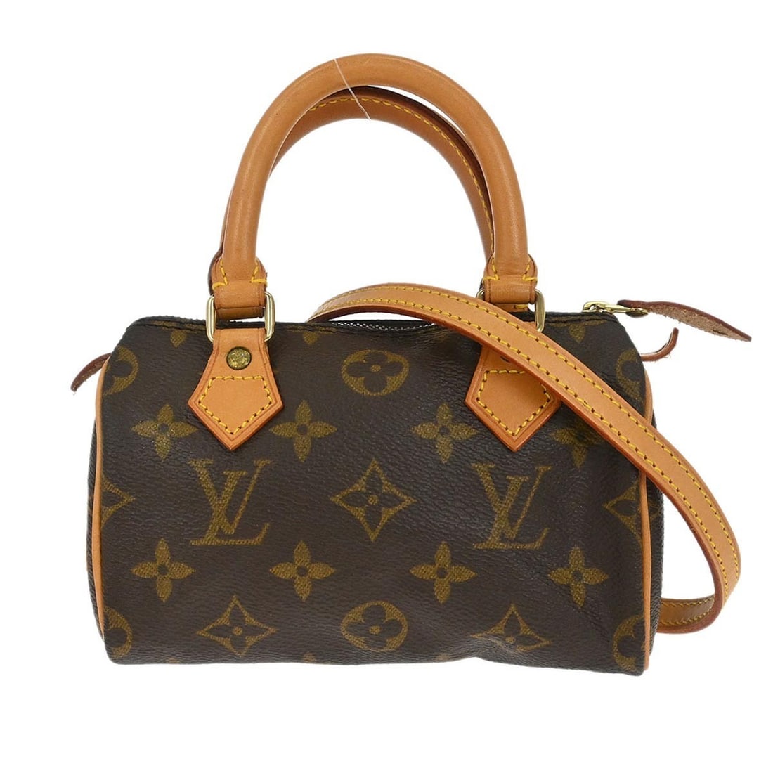 Louis Vuitton Mini Speedy Monogram Canvas 2way Handbag M41534: Louis Vuitton Mini Speedy Monogram Canvas 2way Handbag M41534 This Louis Vuitton Mini Speedy 2way handbag features the iconic monogram canvas leather exterior in brown, complemented by a zip closure a