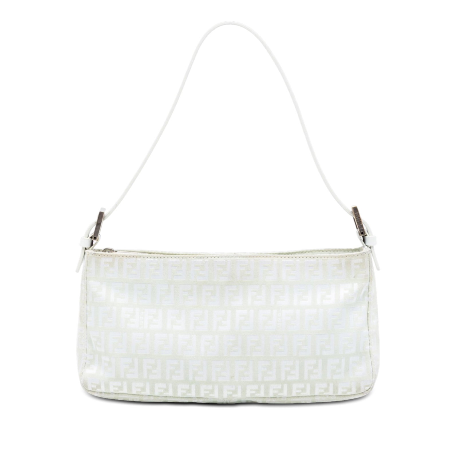 Fendi Zucchino Canvas Shoulder Bag with Leather Strap (1 of 6)