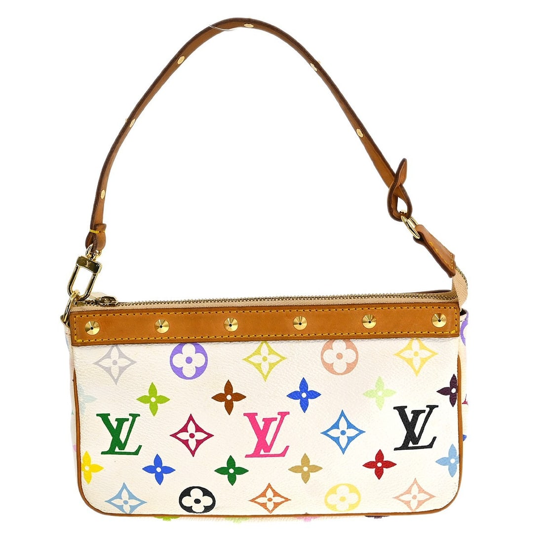 Louis Vuitton Monogram Multicolor Pochette Accessoires White Handbag (1 of 11)