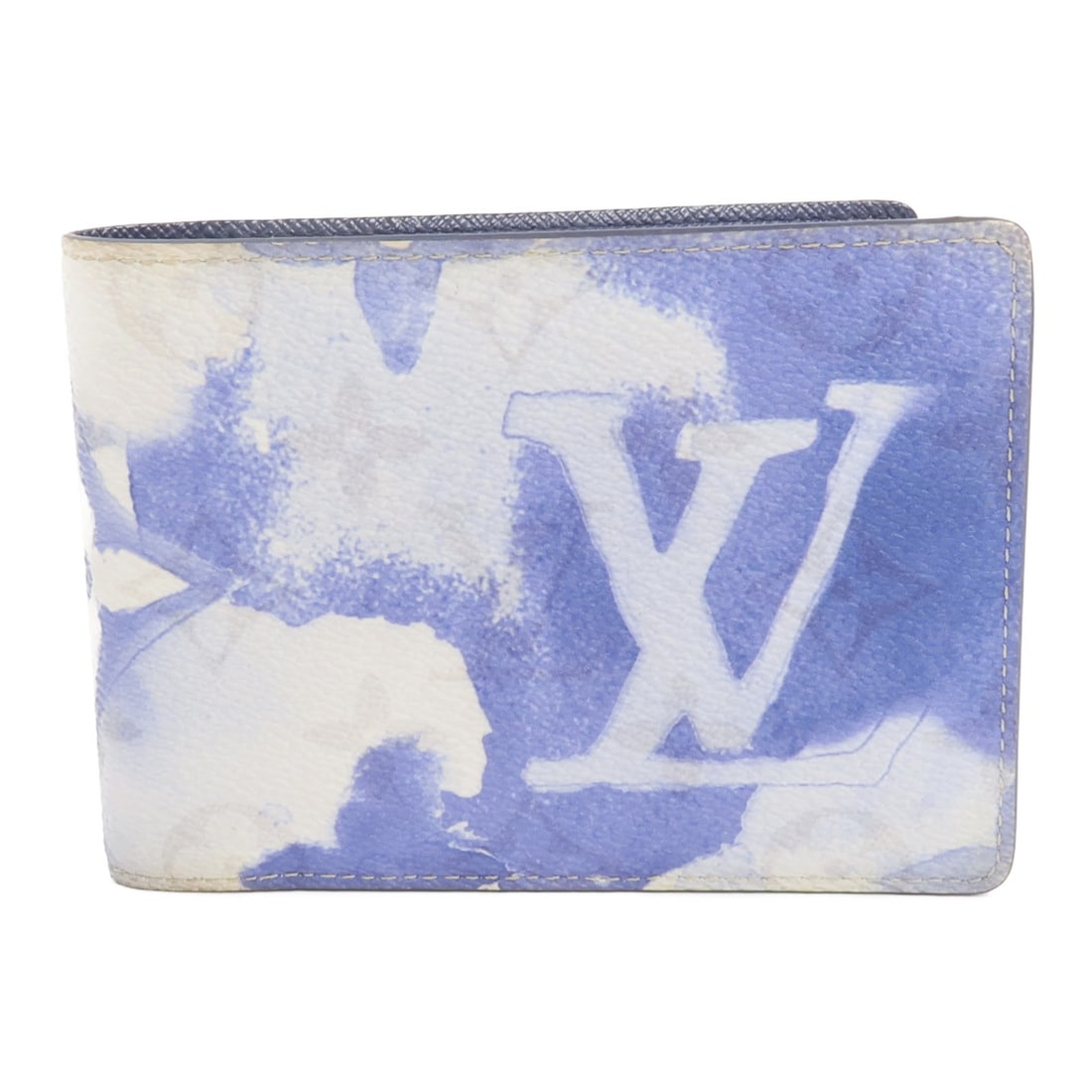Louis Vuitton Monogram Watercolor bi-fold wallet Blue PVC (1 of 12)