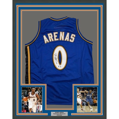 Gilbert Arenas signed Washington Wizards jersey display 35x39 BAS COA (1 of 3)