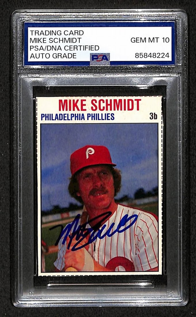 Mike Schmidt 1979 Hostess Phillies HOF PSA DNA Auto GEM 10 Card #9 (1 of 2)