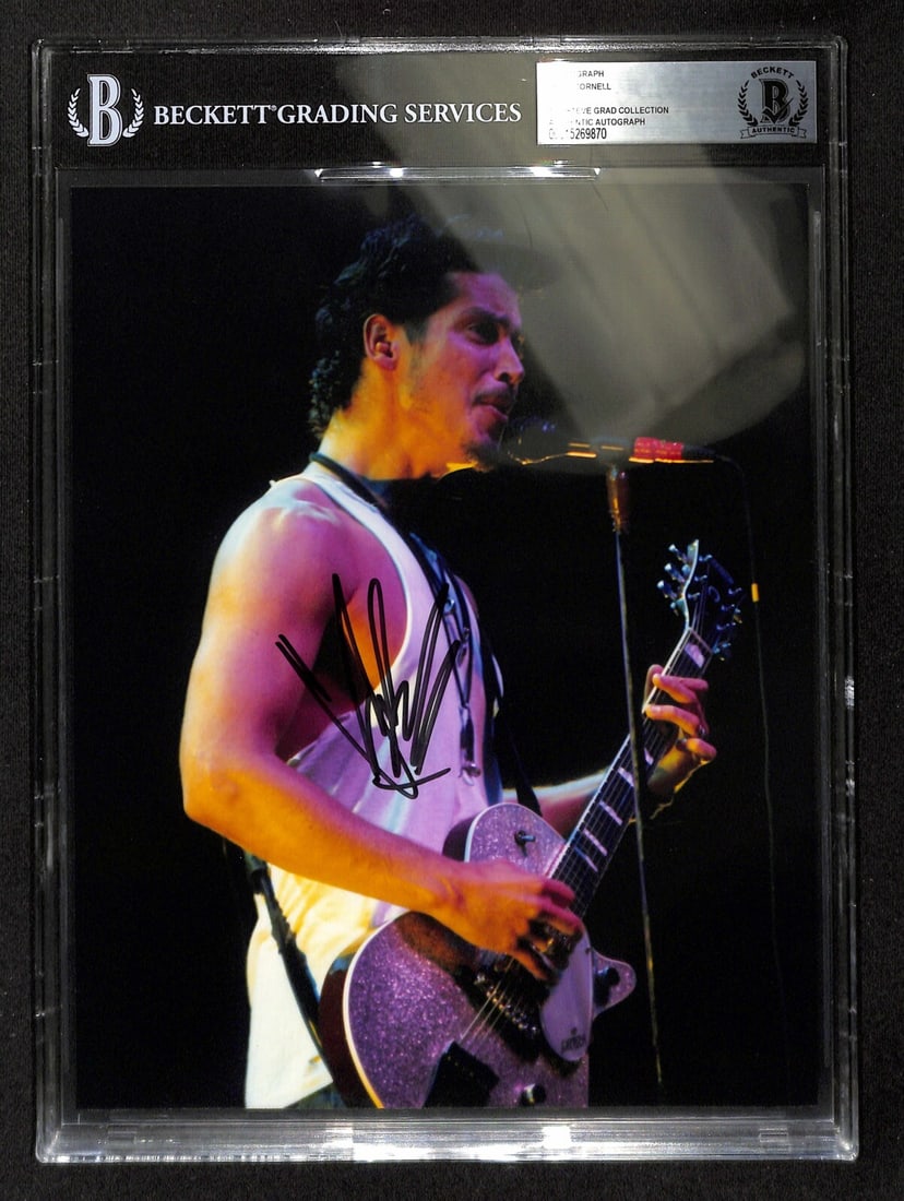 Beckett Slabbed Chris Cornell Signed 8x10 Photo (1 of 1)