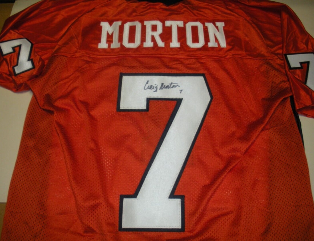 Signed Reebok Denver Broncos Craig Morton NFL Jersey COA (1 of 2)
