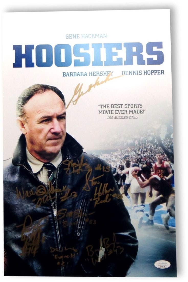 JSA Authenticated Hoosiers Cast 11x17 Signed Photo Gene Hackman 8 Autographs (1 of 4)