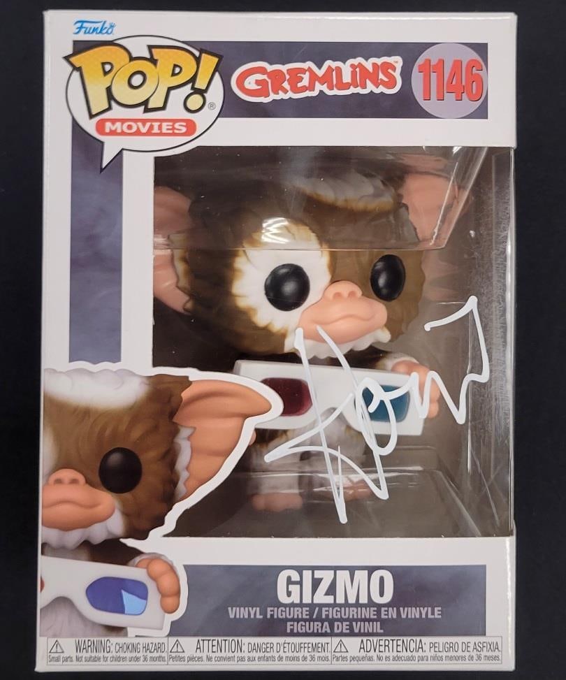 Gizmo Funko Pop autographed by Howie Mandel Gremlins Beckett authenticated: Gizmo Funko Pop autographed by Howie Mandel Gremlins Beckett authenticated This is an original Funko Pop! figure featuring Gizmo from the movie Gremlins, signed by Howie Mandel. The autograph has been