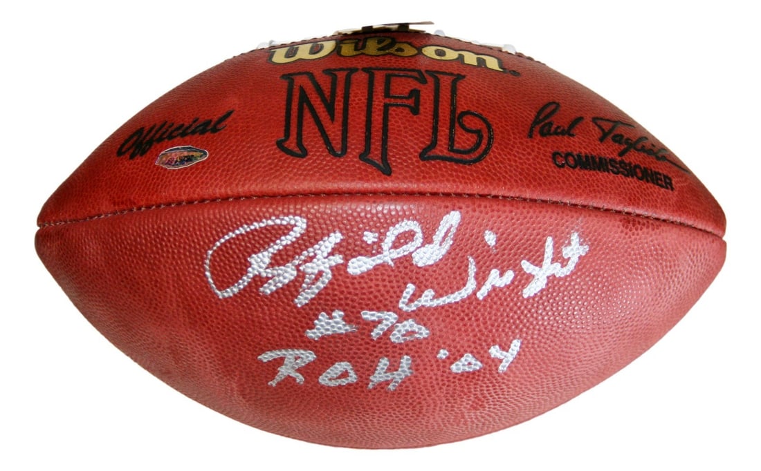 Dallas Cowboys Rayfield Wright autographed official NFL leather football BAS (1 of 2)