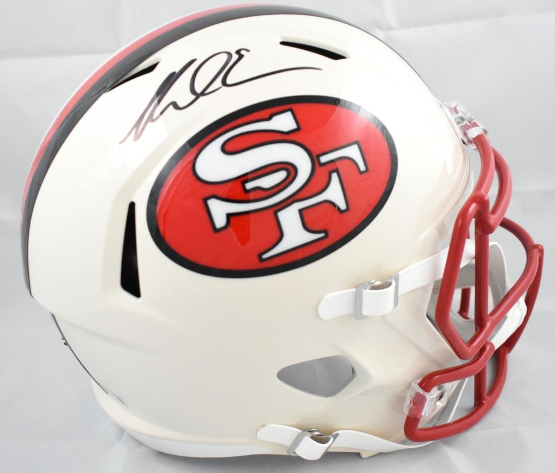 Autographed 49ers Retro Speed Helmet Mike Evans Beckett Holo (1 of 7)