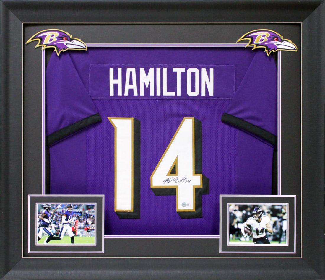 Kyle Hamilton Signed Baltimore Ravens Framed Jersey BAS Witnessed: Kyle Hamilton Signed Baltimore Ravens Framed Jersey BAS Witnessed Celebrate the achievements of Kyle Hamilton with this authentic, signed purple pro-style framed jersey from the Baltimore Ravens.
