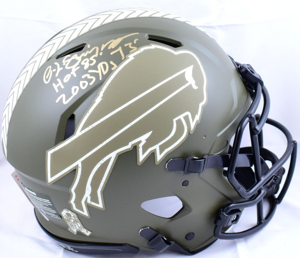 O.J. Simpson Signed Buffalo Bills Salute to Service Helmet JSA Authenticated (1 of 10)