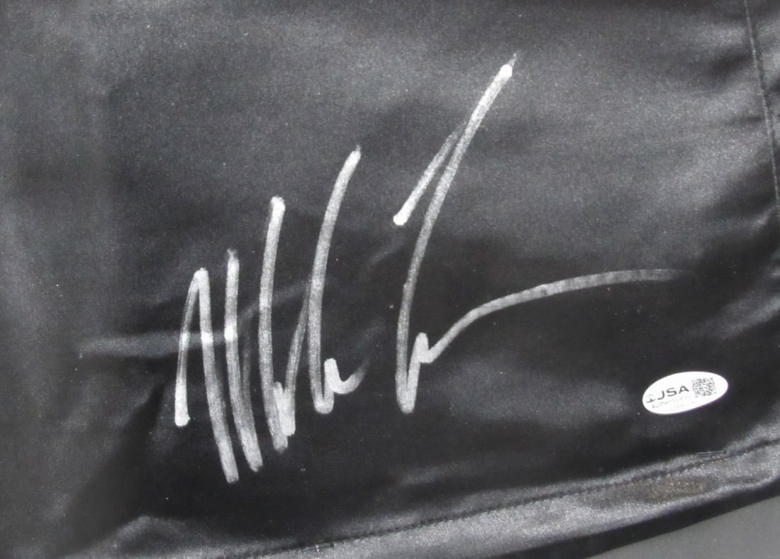 Framed Mike Tyson signed boxing trunks JSA authenticated - 2