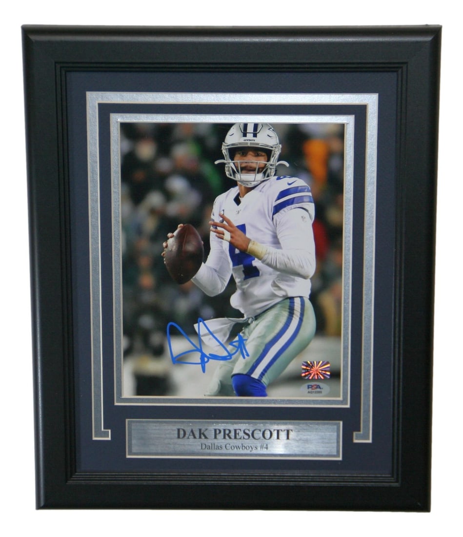 Framed Dallas Cowboys 8x10 Photo Signed by Dak Prescott with PSA Authentication (1 of 2)