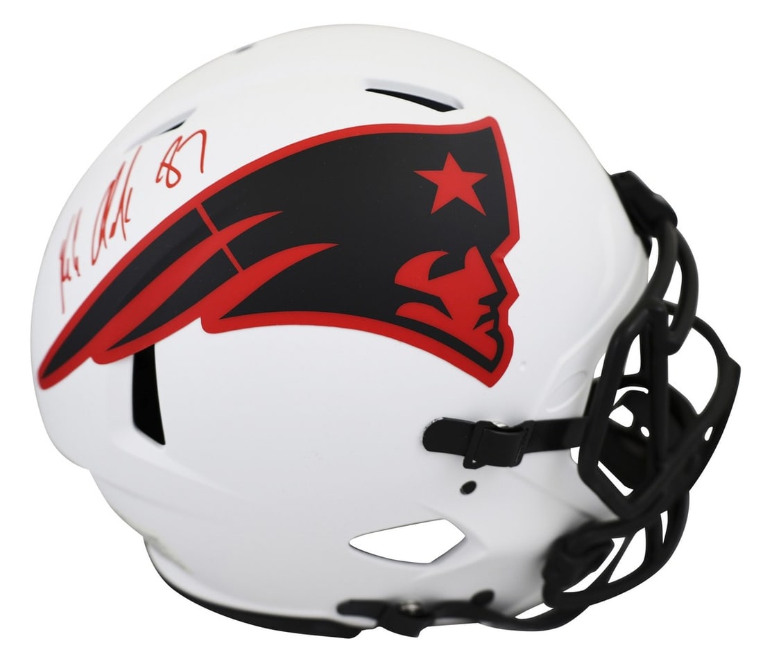 Rob Gronkowski autographed Patriots lunar Riddell Speed Proline helmet BAS witnessed (1 of 3)