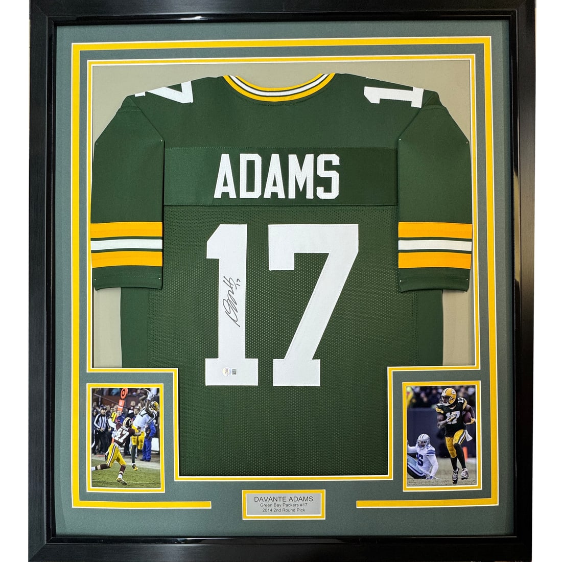 Framed Davante Adams signed Packers jersey JSA COA 33x42 (1 of 2)