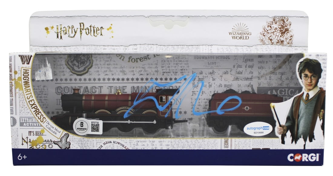 Daniel Radcliffe Signed Harry Potter Hogwarts Express Train BAS Certified: Daniel Radcliffe Signed Harry Potter Hogwarts Express Train BAS Certified This Corgi Hogwarts Express 1:100 Scale Die Cast Train has been personally signed by Daniel Radcliffe, the actor known for his