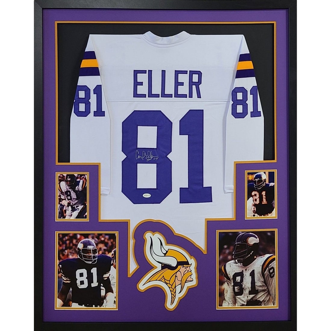 Carl Eller Autographed Framed Jersey Minnesota Vikings TSE COA (1 of 3)
