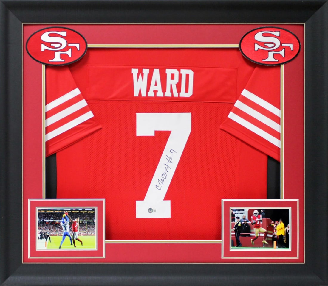 Charvarius Ward Signed Framed Jersey San Francisco 49ers BAS Authenticated: Charvarius Ward Signed Framed Jersey San Francisco 49ers BAS Authenticated Celebrate your love for football with this authentic signed red pro style framed jersey, personally signed by Charvarius Ward