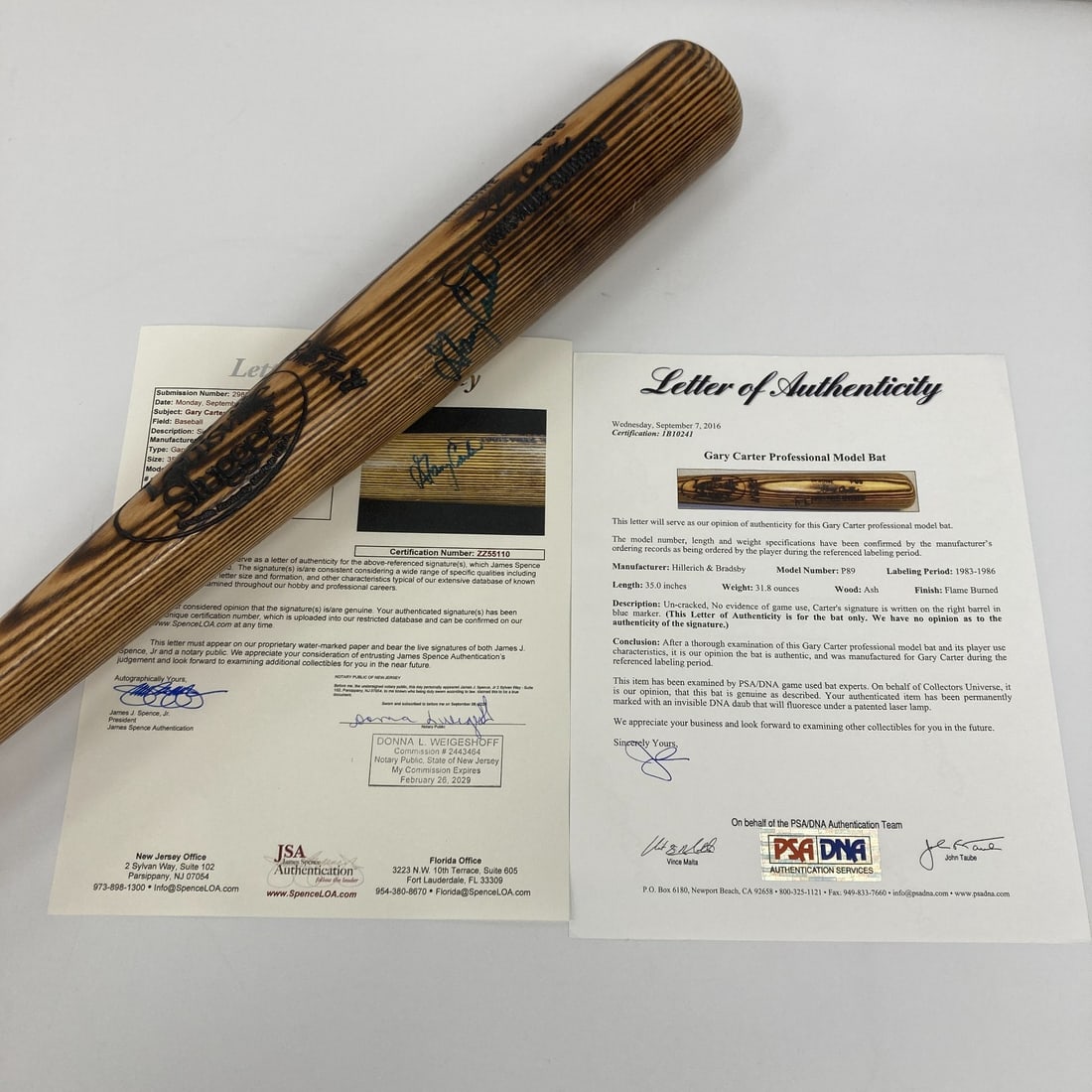 Gary Carter Signed 1983 Louisville Slugger Bat with PSA JSA COA (1 of 10)