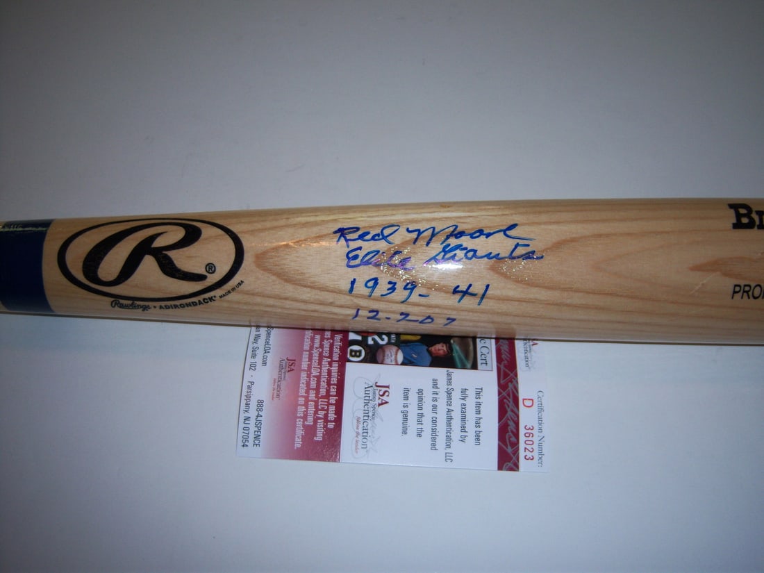 Signed Negro Leagues Bat James Red Moore JSA COA (1 of 1)