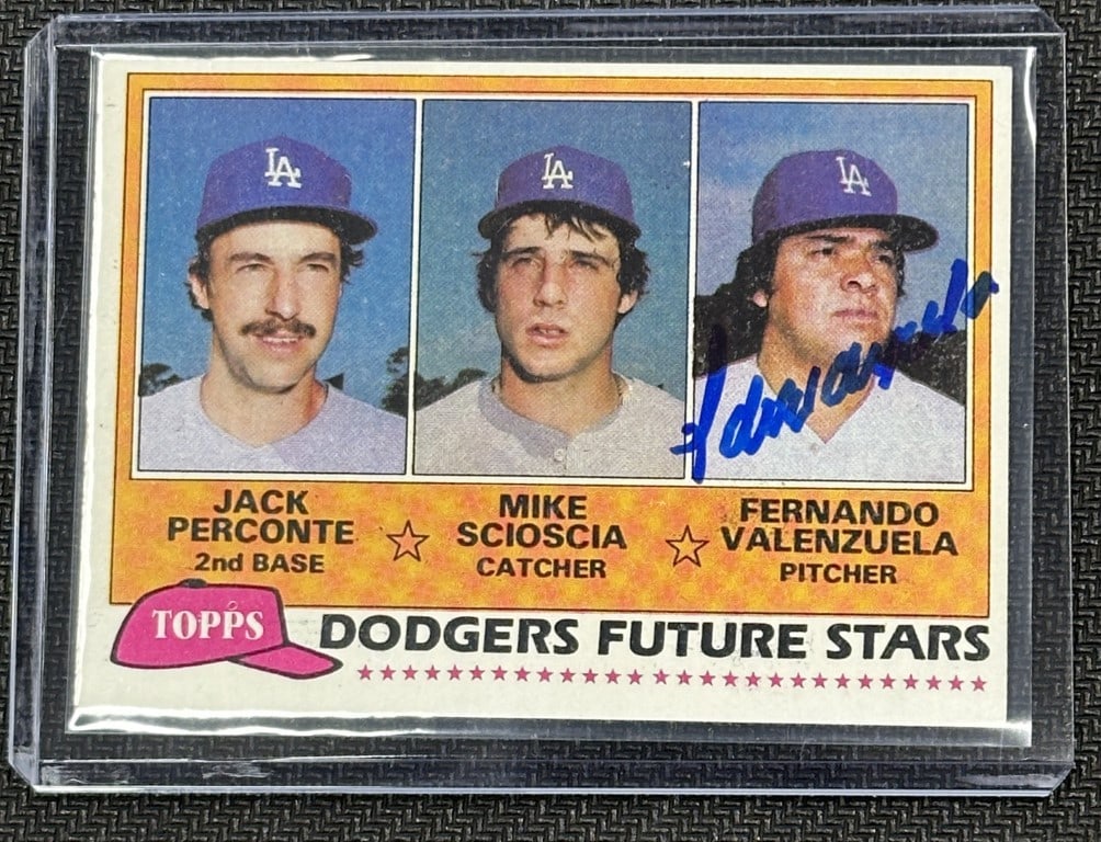 Signed Fernando Valenzuela 1981 Topps #302 Dodgers Future Stars Card (1 of 3)