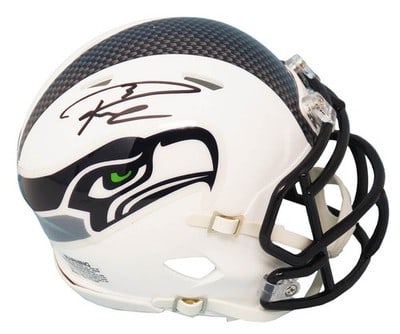 Russell Wilson autographed Seahawks Riddell speed mini helmet white matte (1 of 2)