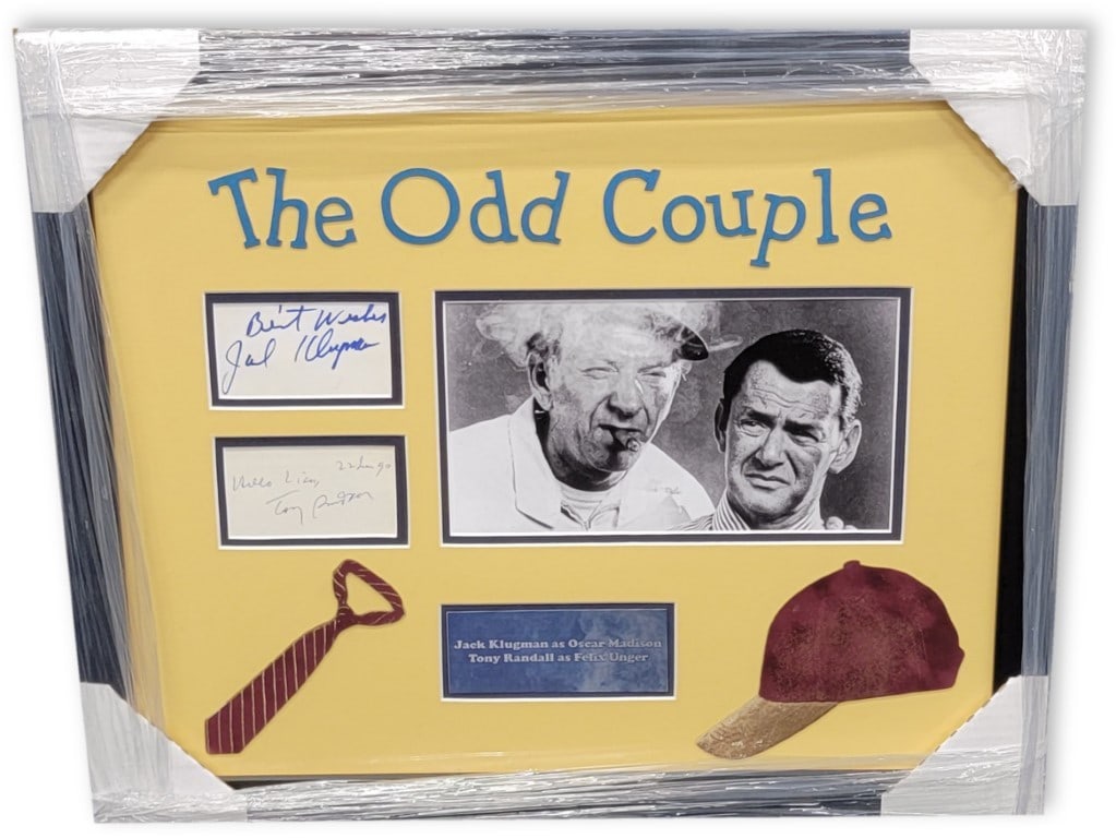 Framed Photo Collage Signed by Tony Randall and Jack Klugman with PSA Authentication: Framed Photo Collage Signed by Tony Randall and Jack Klugman with PSA Authentication This is a custom-framed photo collage featuring authentic signatures from Tony Randall and Jack Klugman, stars of "