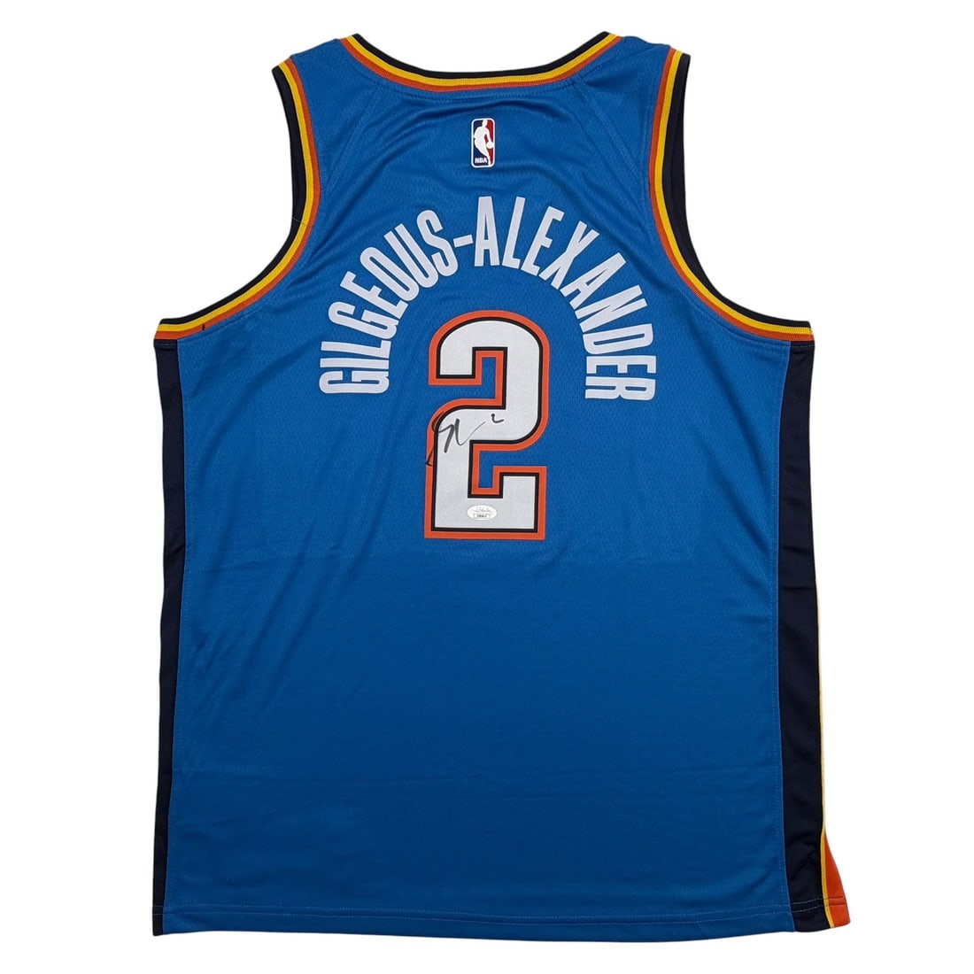 Shai Gilgeous-Alexander Thunder signed blue NBA jersey JSA COA: Shai Gilgeous-Alexander Thunder signed blue NBA jersey JSA COA This authentic Oklahoma City Thunder jersey is signed by Shai Gilgeous-Alexander and features official third-party authentication by Jame