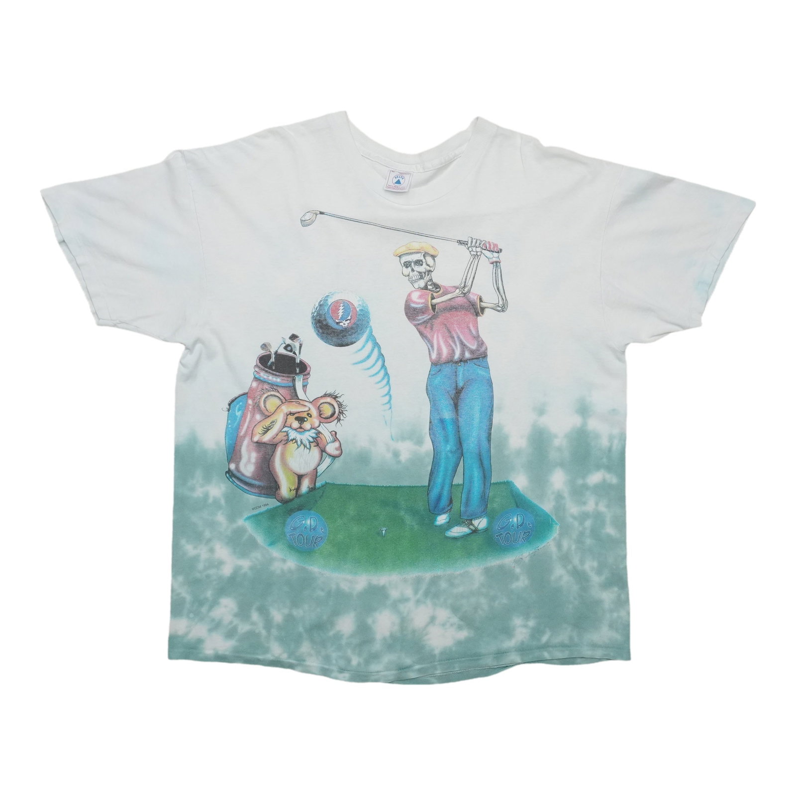 Vintage 1990s Grateful Dead Cotton Golf Shirt XL: Vintage 1990s Grateful Dead Cotton Golf Shirt XL This is an original vintage 1990s Grateful Dead golf shirt, not a modern reproduction. Made from 100% cotton, it features a classic white color and is 