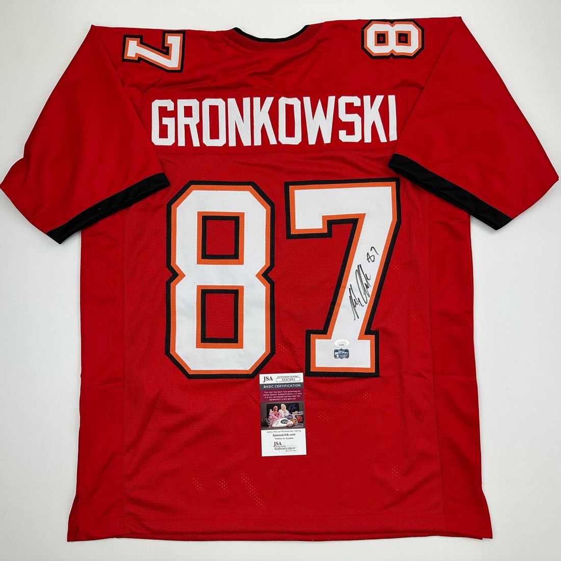 Rob Gronkowski Autographed Tampa Bay Buccaneers Football Jersey JSA COA (1 of 4)
