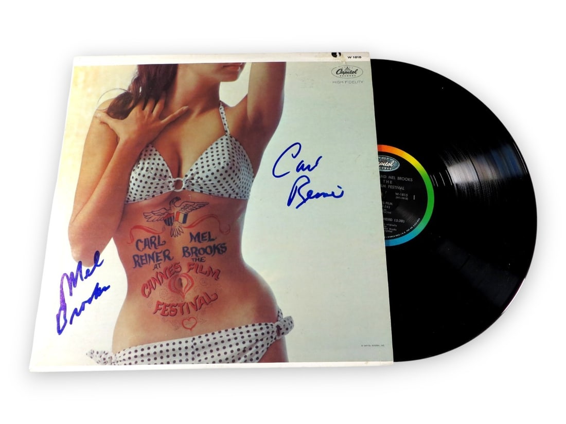 Autographed Album Cover Featuring Mel Brooks and Carl Reiner Beckett Authenticated: Autographed Album Cover Featuring Mel Brooks and Carl Reiner Beckett Authenticated This album cover has been personally signed by Mel Brooks and Carl Reiner. The autographs are authenticated by Becket