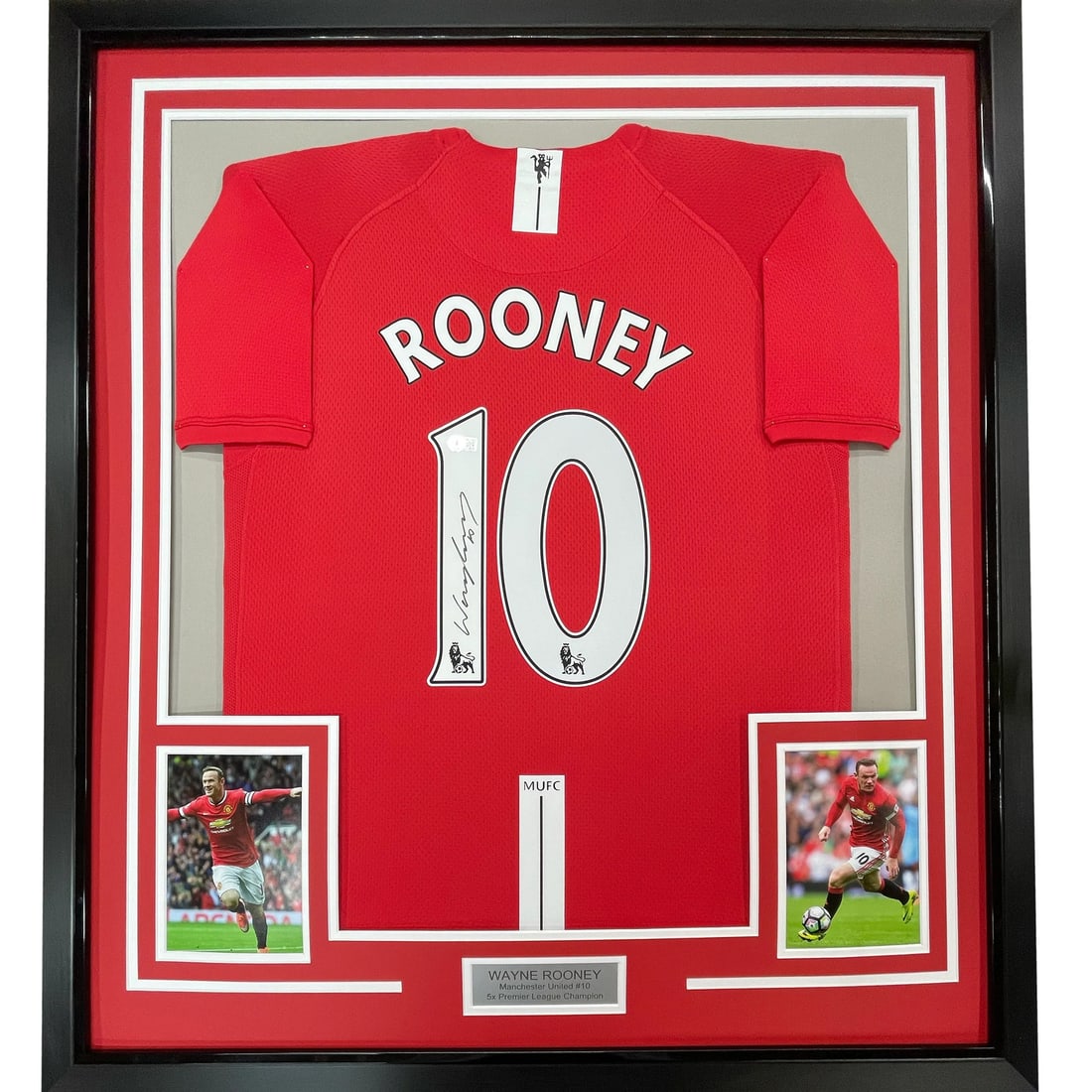 Wayne Rooney Signed Manchester United Framed Red 2008 Jersey BAS COA: Wayne Rooney Signed Manchester United Framed Red 2008 Jersey BAS COA This professionally framed and matted display features a red 2008 Manchester United jersey autographed by Wayne Rooney. The jersey 