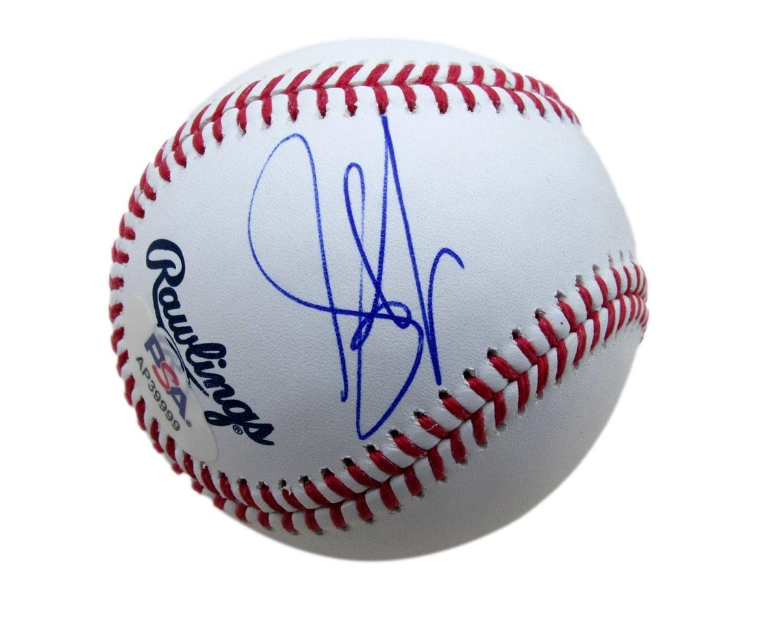 Steven Tyler Autographed OML Baseball PSA/DNA Certified 197495: Steven Tyler Autographed OML Baseball PSA/DNA Certified 197495 Get your hands on this original Steven Tyler Aerosmith signed OML baseball, a must-have for any fan or collector. Authenticated by PSA/DN