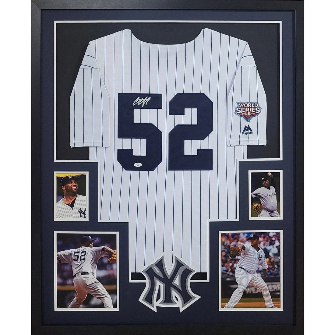 C.C. Sabathia Signed Framed Jersey JSA Authenticated New York Yankees: C.C. Sabathia Signed Framed Jersey JSA Authenticated New York Yankees Celebrate your admiration for C.C. Sabathia with this stunning framed autographed jersey. This authentic New York Yankees jersey i