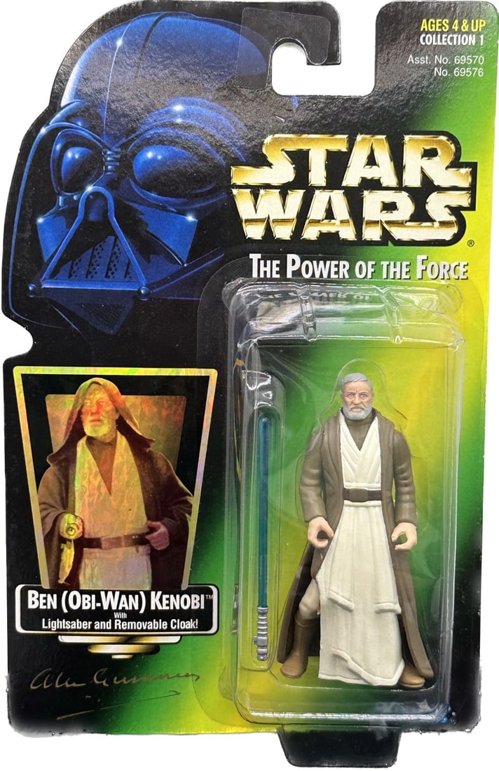 Alec Guinness Signed 1997 Kenner Star Wars Obi-Wan Figure Beckett LOA: Alec Guinness Signed 1997 Kenner Star Wars Obi-Wan Figure Beckett LOA This remarkable 1997 Star Wars: The Power of the Force II (POTF2) 3.75" figure features Ben (Obi-Wan) Kenobi, hand-signed by the l