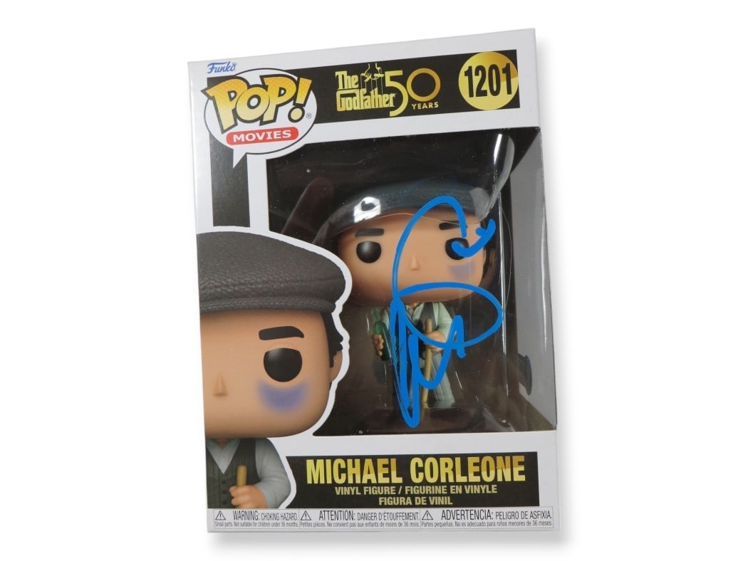 Al Pacino Signed Funko POP! Michael Corleone Beckett Authenticated: Al Pacino Signed Funko POP! Michael Corleone Beckett Authenticated This item features a Funko POP! figurine of Michael Corleone from The Godfather, personally signed by the legendary actor Al Pacino. 