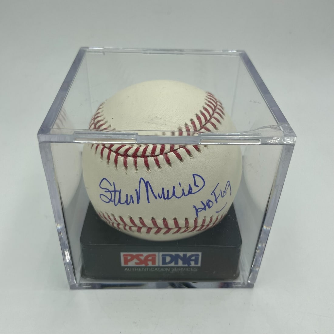 Stan Musial HOF 1969 Signed MLB Baseball PSA GEM MINT 10: Stan Musial HOF 1969 Signed MLB Baseball PSA GEM MINT 10 This is an original signed MLB baseball by Stan Musial, commemorating his Hall of Fame induction in 1969. The ball is authenticated by Professi