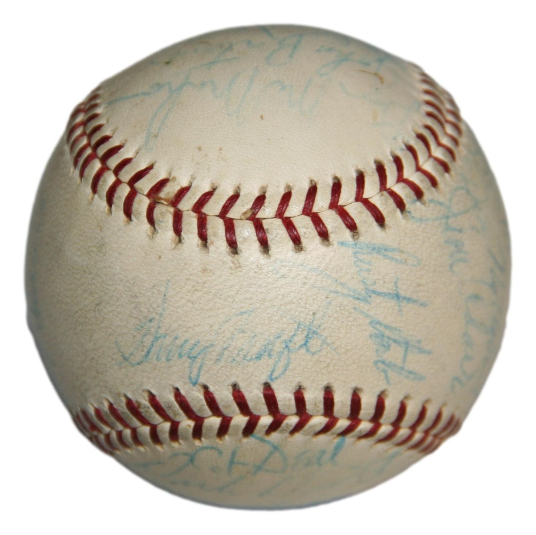 1963 Houston Colt .45s autographed baseball 23 signatures ONL Giles: 1963 Houston Colt .45s autographed baseball 23 signatures ONL Giles This is an original 1963 Houston Colt .45s team-signed baseball featuring 23 signatures. The ball is an Official National League (ON