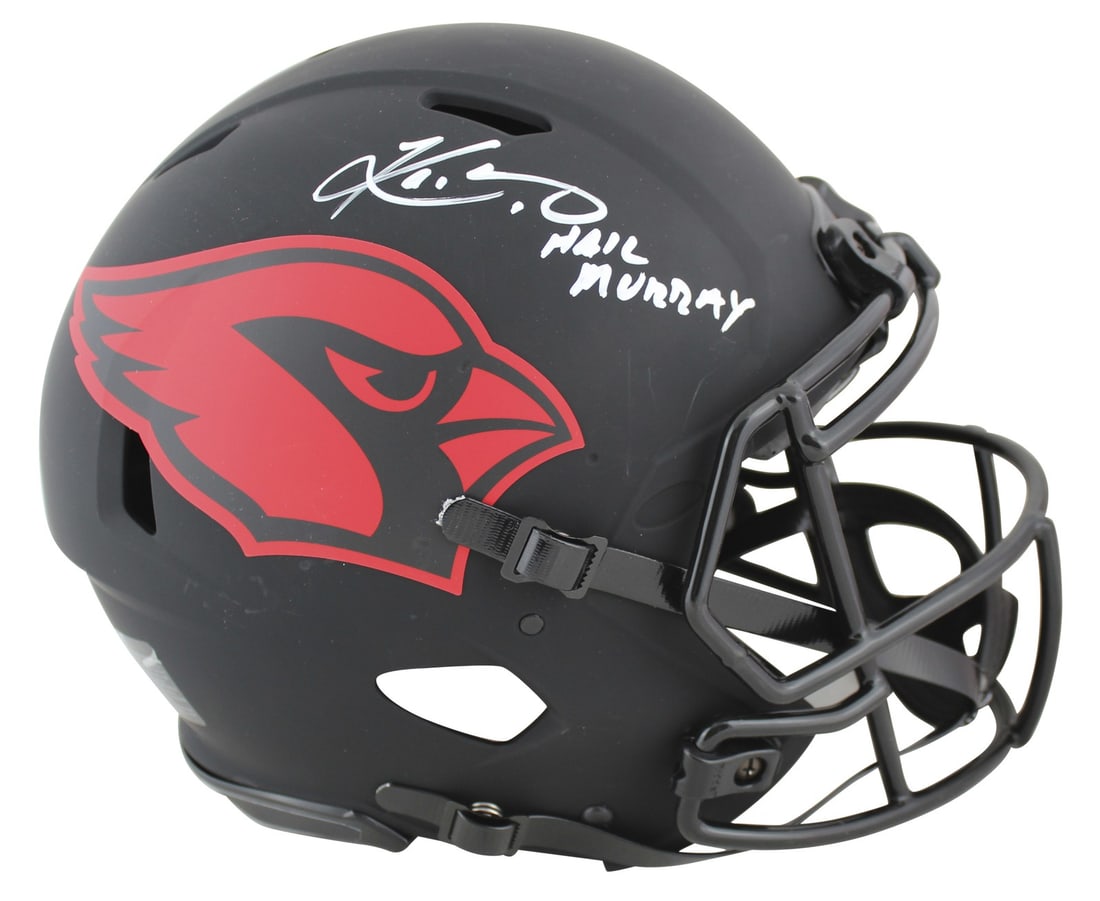 Kyler Murray Signed Arizona Cardinals Eclipse Helmet Hail Murray BAS: Kyler Murray Signed Arizona Cardinals Eclipse Helmet Hail Murray BAS This authentic Arizona Cardinals Eclipse Proline F/S Speed Helmet is personally signed by quarterback Kyler Murray, featuring the i